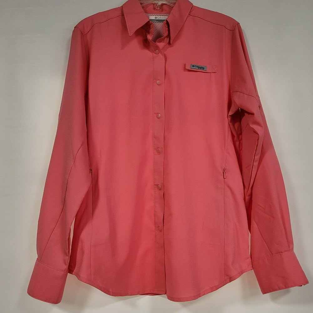 Columbia Women's PFG Omni-Shade Pink Long Sleeve Shirt Size Medium
